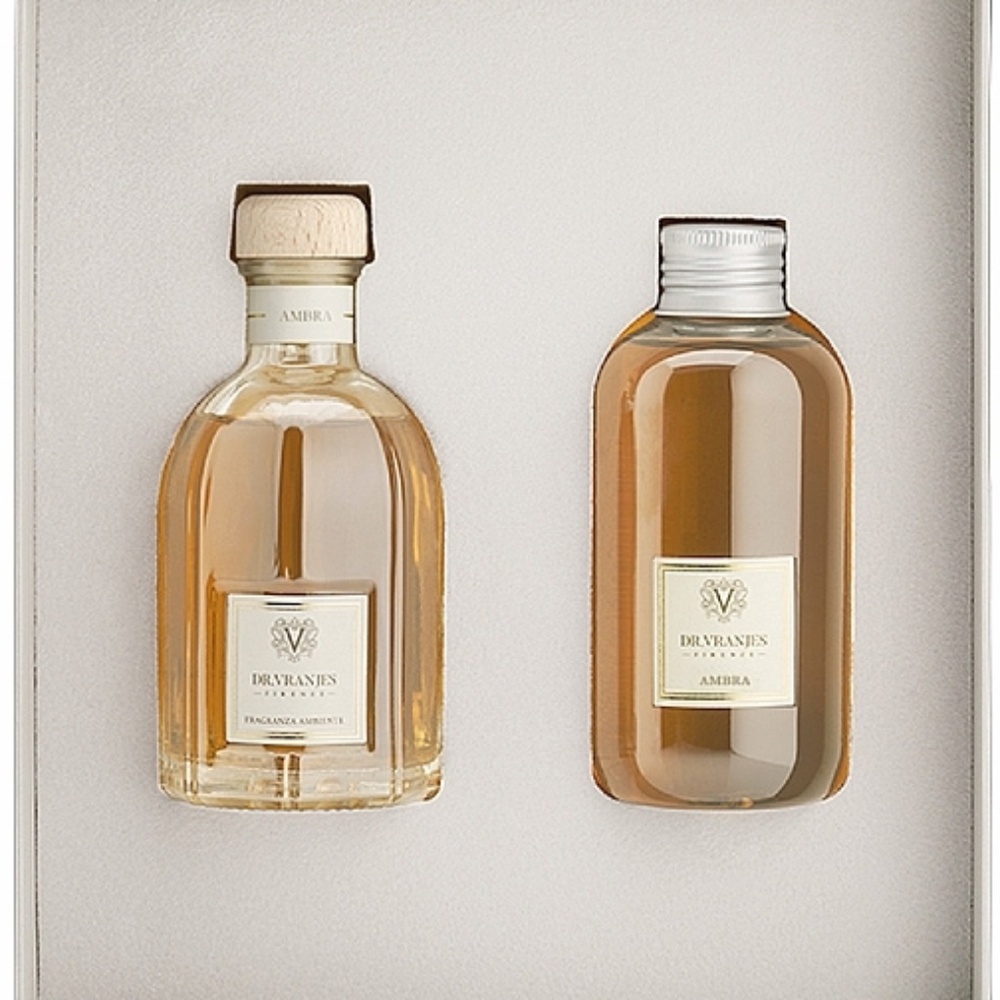 Dr. Vranjes Ambra 100 ml Diffuser + 150 ml Refill | Made in Italy | Amber & Vani
